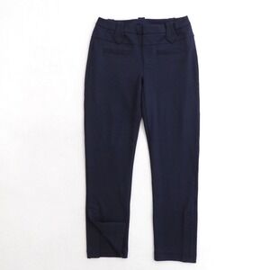 Cabi Barrister Trouser Navy Blue Ankle Pants 6265 Women's Size 4 Slit Hem